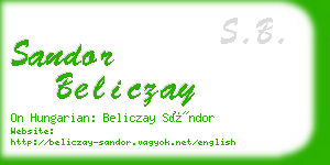 sandor beliczay business card